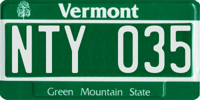 VT license plate NTY035