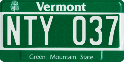 VT license plate NTY037