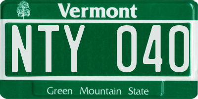 VT license plate NTY040