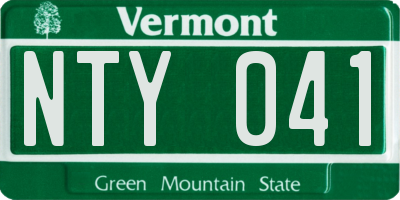 VT license plate NTY041
