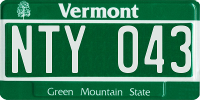 VT license plate NTY043