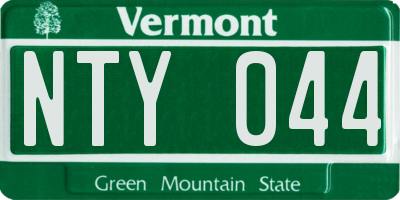 VT license plate NTY044