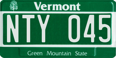 VT license plate NTY045