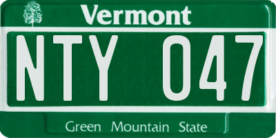 VT license plate NTY047