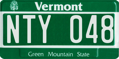 VT license plate NTY048