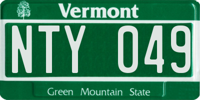VT license plate NTY049