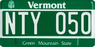 VT license plate NTY050