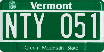 VT license plate NTY051