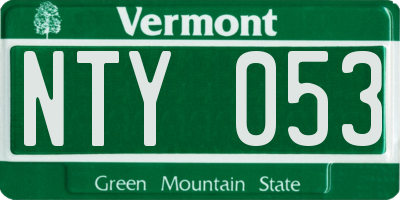 VT license plate NTY053