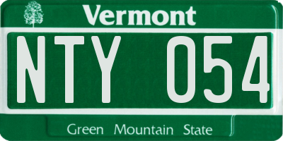 VT license plate NTY054