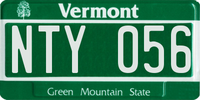 VT license plate NTY056