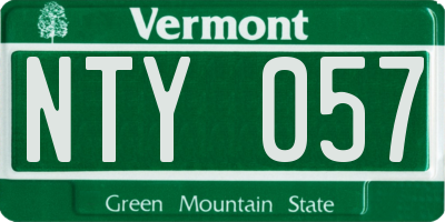 VT license plate NTY057