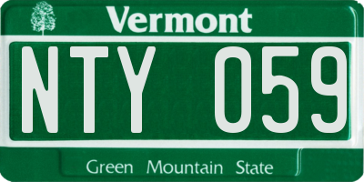 VT license plate NTY059