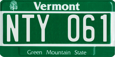 VT license plate NTY061