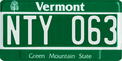 VT license plate NTY063