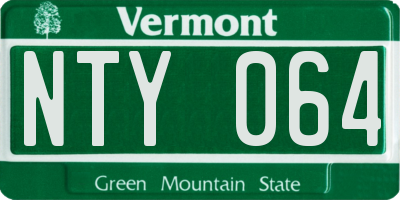 VT license plate NTY064