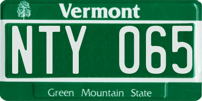 VT license plate NTY065