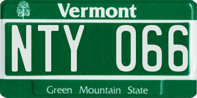 VT license plate NTY066