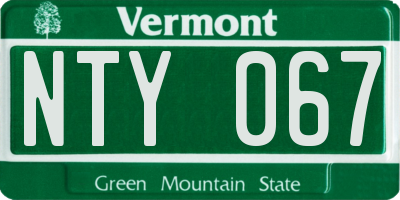 VT license plate NTY067