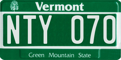 VT license plate NTY070