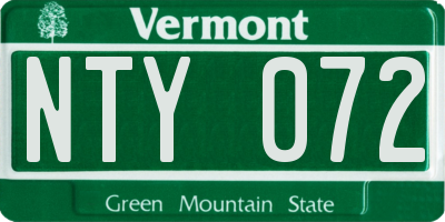 VT license plate NTY072