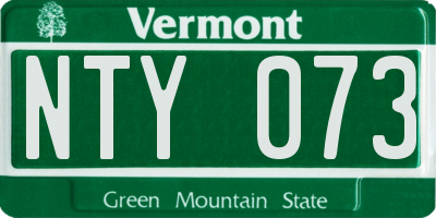 VT license plate NTY073
