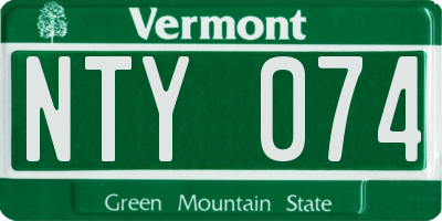 VT license plate NTY074