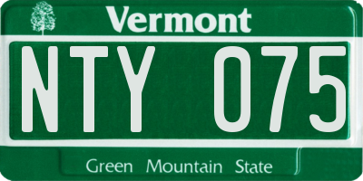 VT license plate NTY075