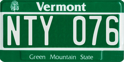 VT license plate NTY076