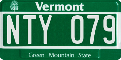 VT license plate NTY079