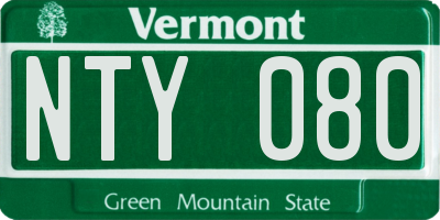 VT license plate NTY080