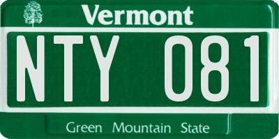 VT license plate NTY081