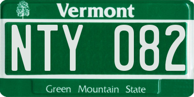 VT license plate NTY082