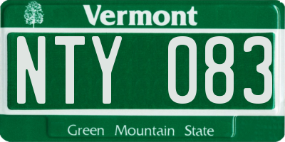 VT license plate NTY083