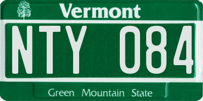 VT license plate NTY084