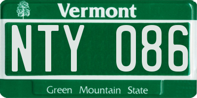 VT license plate NTY086