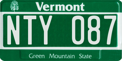 VT license plate NTY087