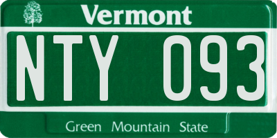 VT license plate NTY093