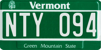 VT license plate NTY094