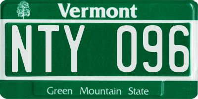 VT license plate NTY096