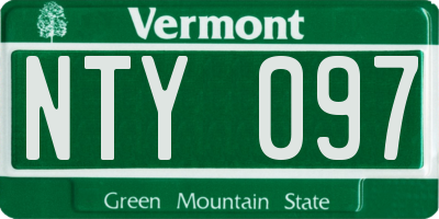 VT license plate NTY097