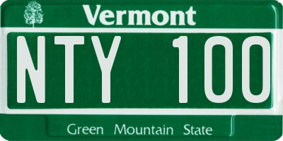 VT license plate NTY100