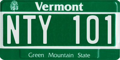 VT license plate NTY101