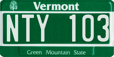 VT license plate NTY103