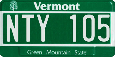 VT license plate NTY105