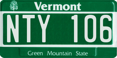 VT license plate NTY106