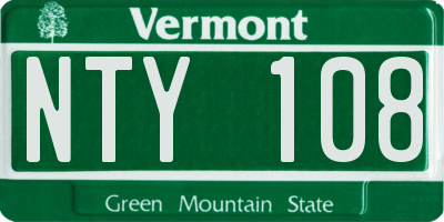 VT license plate NTY108