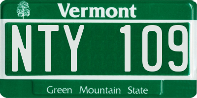 VT license plate NTY109