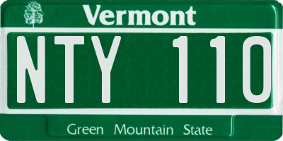 VT license plate NTY110