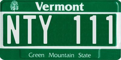 VT license plate NTY111